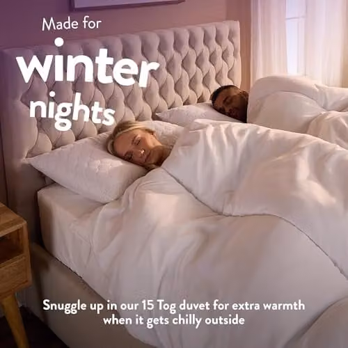 Slumberdown Warm Winter Nights 15 Tog King Size Duvet, White, W: 225 cm, D: 220 cm – 2