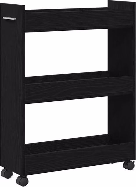 Berkfield Home Rolling Cabinet in Black Oak, W/D/H: 60 x 22 x 79 cm – 1