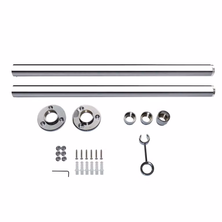 Nes Home Silver Chrome Freestanding Brass Bath Tap Standpipes