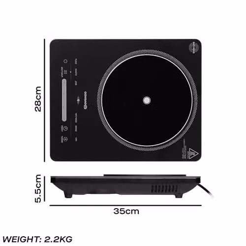 Daewoo 2200W Single Induction Hob in Black with Digital Display, Timer and Auto Shut-off – 6