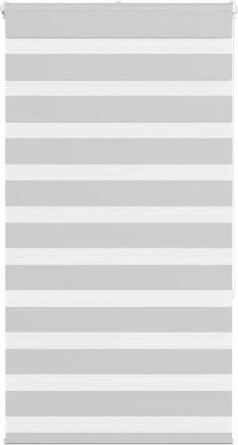 Berkfield Home Zebra Blind in Light Grey, W: 85 cm, H: 150 cm, Polyester Fabric