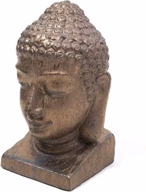 Primrose Gold Ceramic Buddha Head Statue