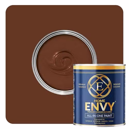 HOMES ENVY All-in-One Multi Surface Paint for Interior and Exterior Walls, Wood and Furniture, Matt, Chocolate, 1 l – 1