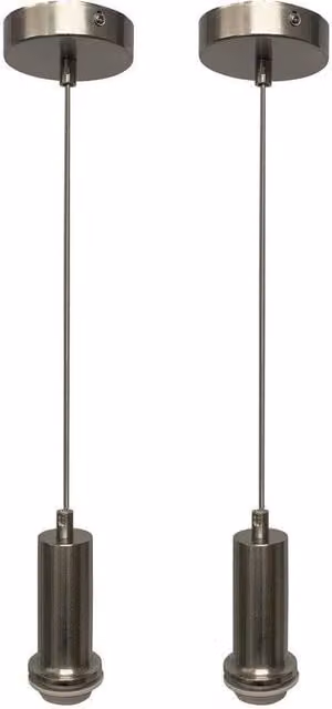 First Choice Lighting Celine Set of 2 Satin Nickel Ceiling Flex Suspension Kits for E27 Shades in Silver