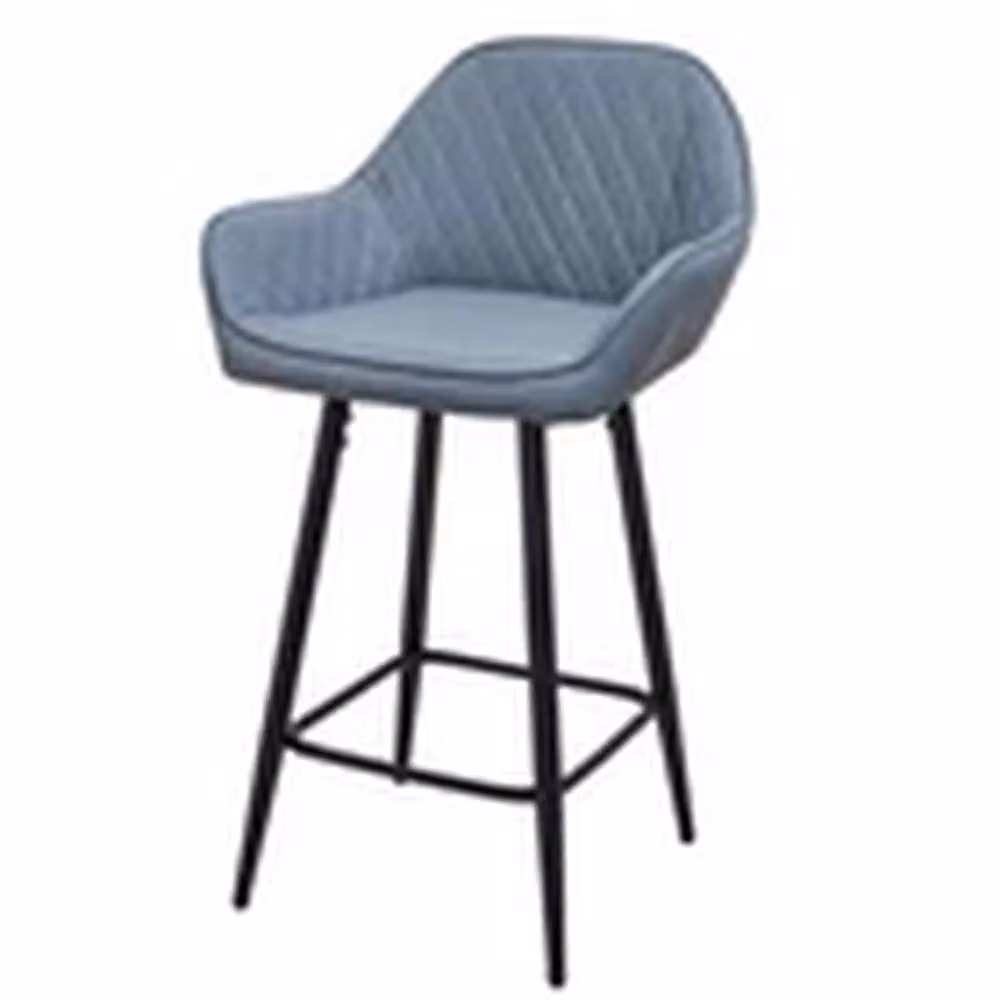 EONLION Set of 2 Modern Blue Synthetic Leather Bar Stools with Armrests – 3