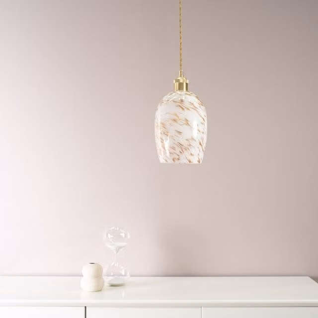 ValueLights India Confetti Glass Ceiling Shade in White and Green