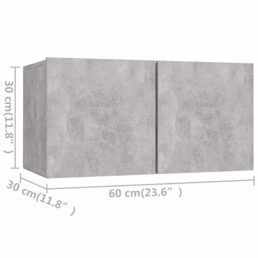 Berkfield Home Modern 4 Piece TV Cabinet Set in Concrete Grey Engineered Wood – 2