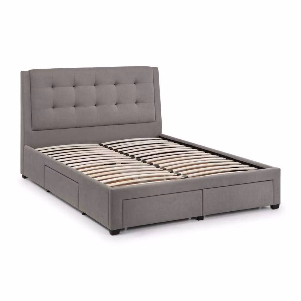 Cheshire Modern Upholstered 4 Drawer Bed in Grey, Double (135cm) – 2