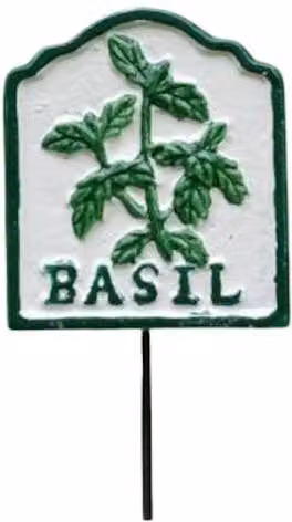 Gifts Direct 2 U Metal Basil Herb Marker Garden Stake in White – 2