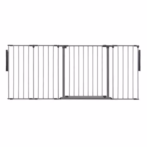 Safetots Premium Multi Panel Room Divider with Swing Door, Grey, Width: 181 cm, Height: 70 cm – 1