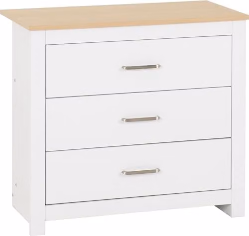 Seconique Portland 3 Drawer Chest in White and Oak – 1