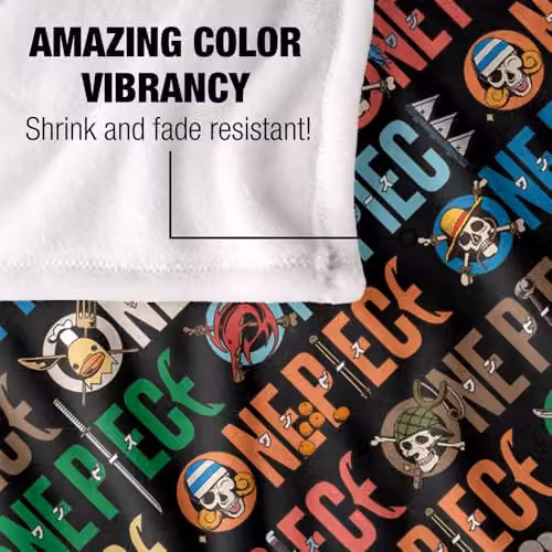 Netflix One Piece Pirates Logo Silky Touch Super Soft Fleece Throw Blanket in White and Multicolour, W/D/H: 152 x 127 cm – 3