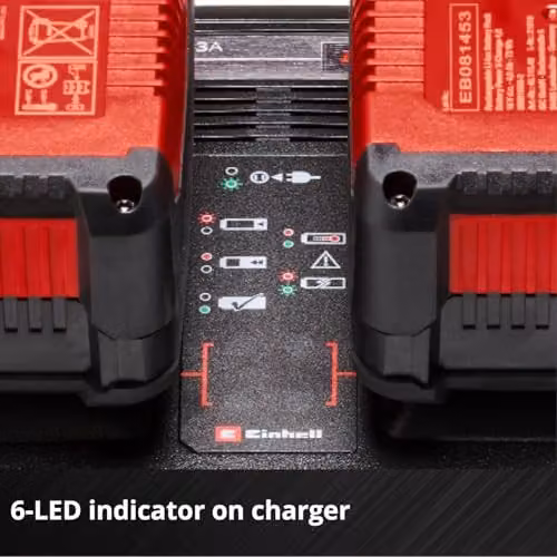 Einhell 18V 4.0Ah Lithium-Ion Twin Battery and Charger Set in Blue – 8