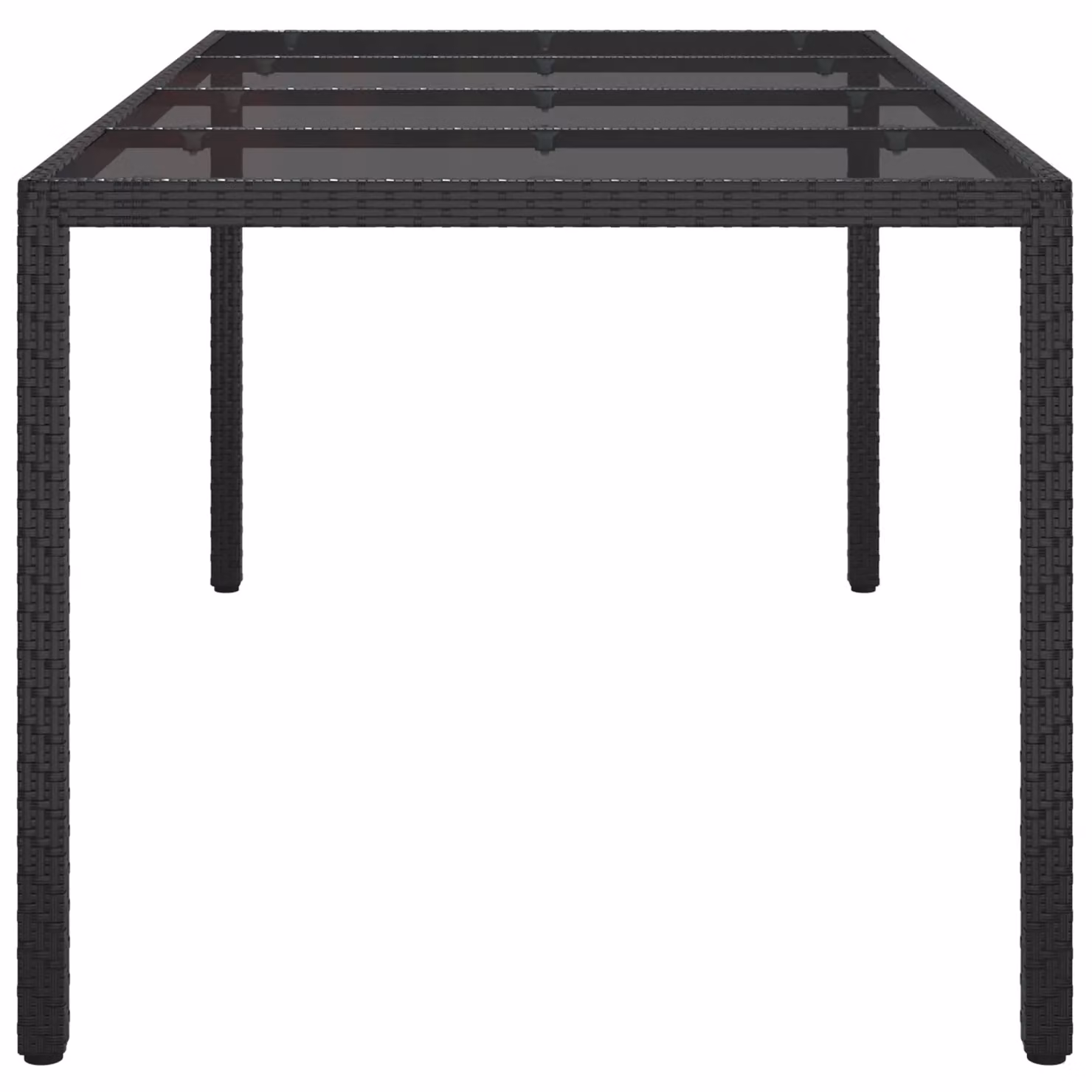 Berkfield Home Modern Black Poly Rattan Garden Dining Table W/D/H: 190 x 90 x 75 cm – 2