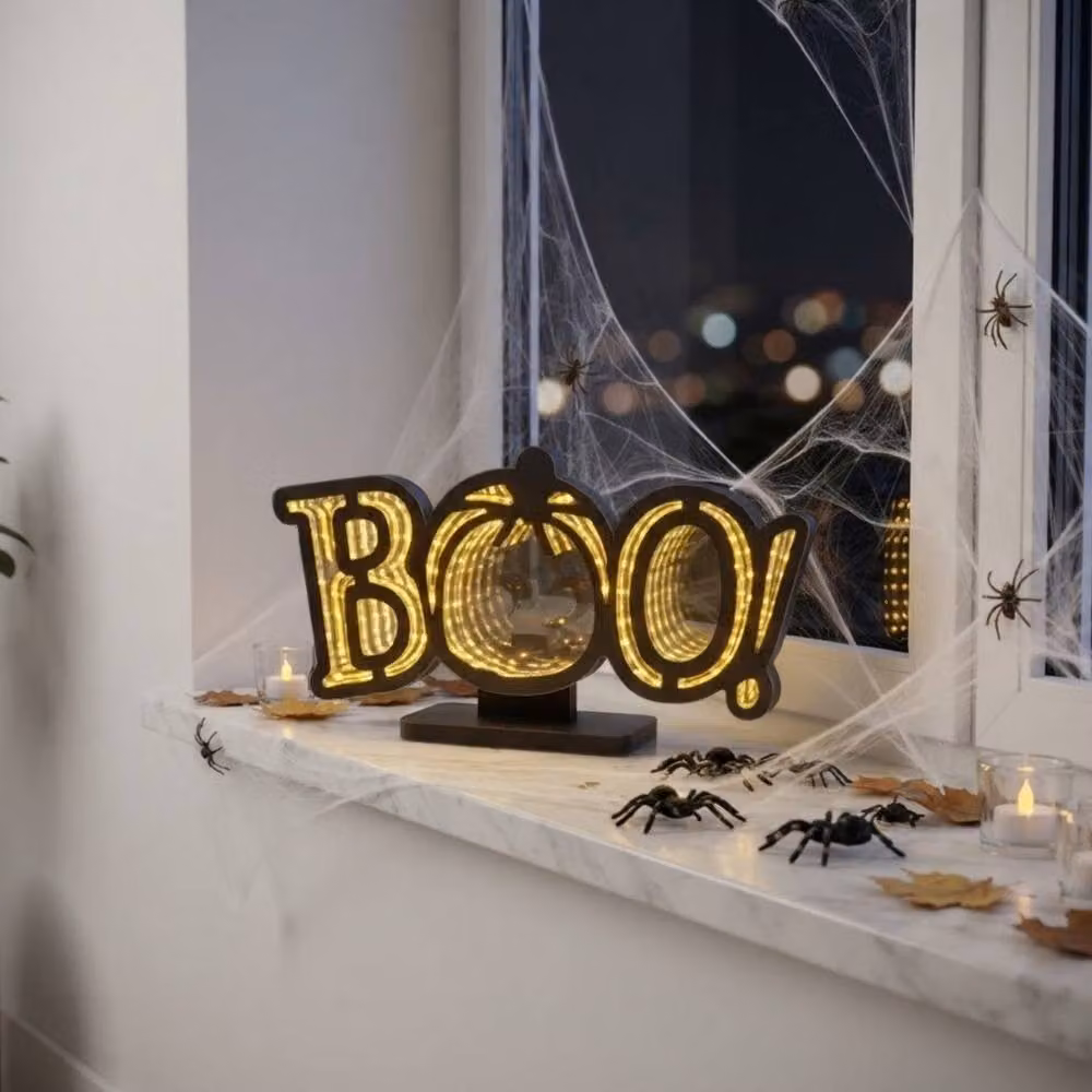 Garden Greatness BOO Infinity Illuminated Tabletop Light, Multicolour and Black – 2