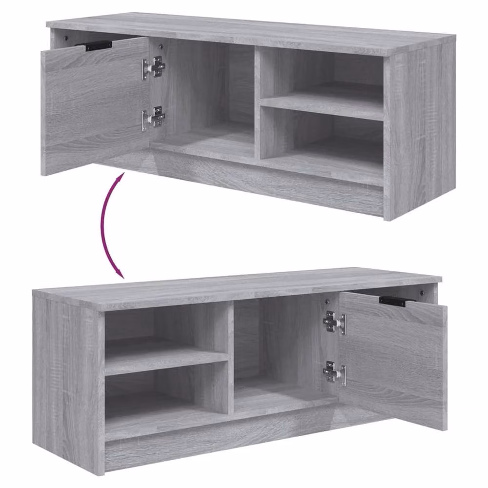 Berkfield Home Grey Sonoma TV Cabinet W: 102 cm, D: 35.5 cm, H: 36.5 cm – 3
