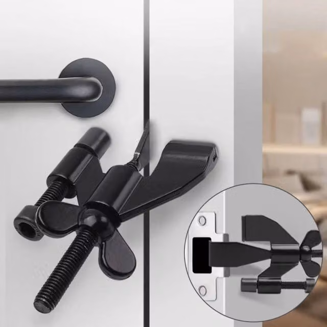 SPETLEK Black Anti-theft Portable Security Door Lock and Stopper, W/D/H: 1000 x 400 mm – 1