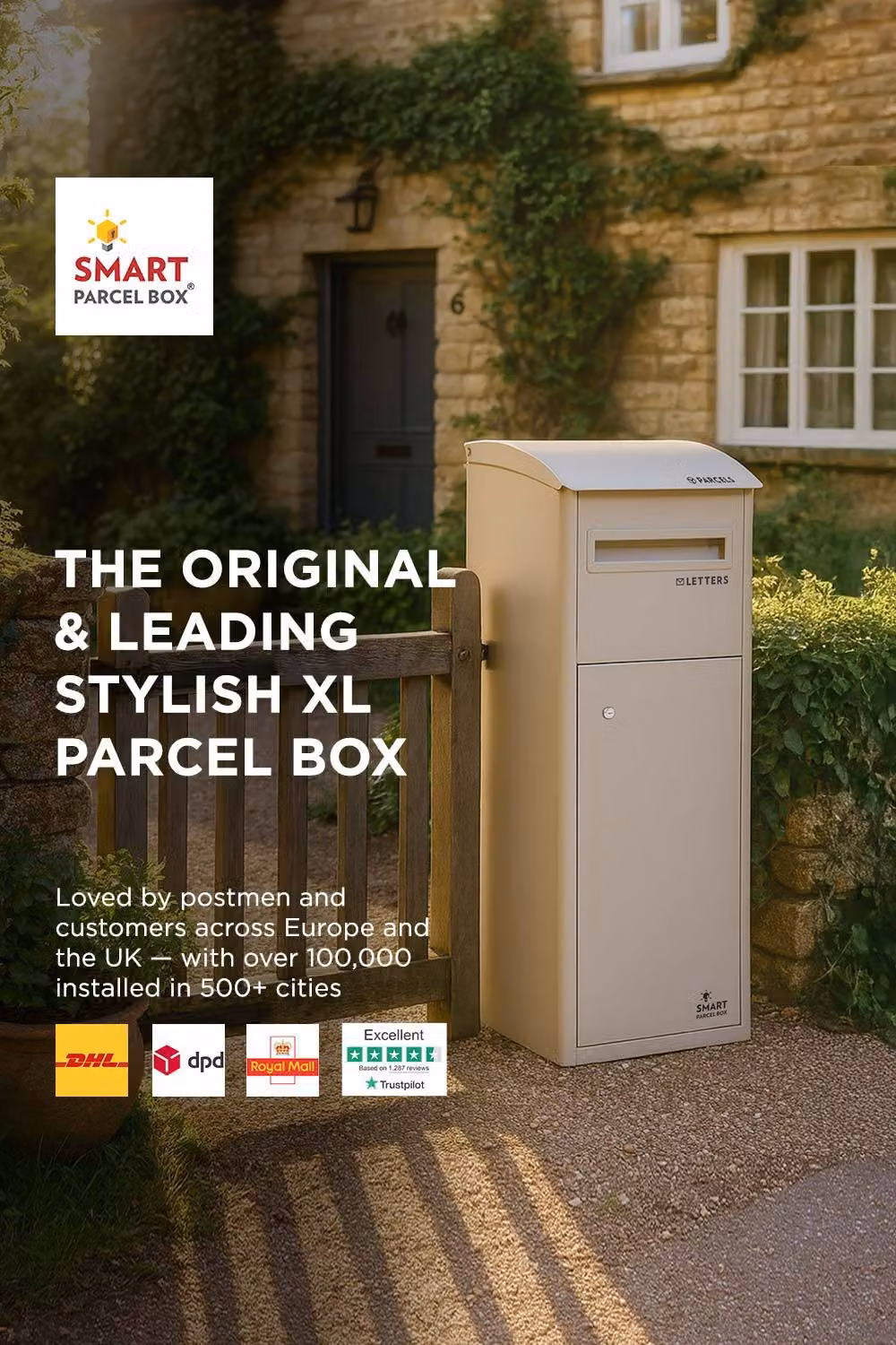 Homescapes Smart Parcel Box Extra-Large Wall Mounted Secure Delivery Box with Combination Lock in Stone – 2