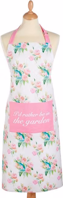 KitchenCraft Rose Apron in Pink and White