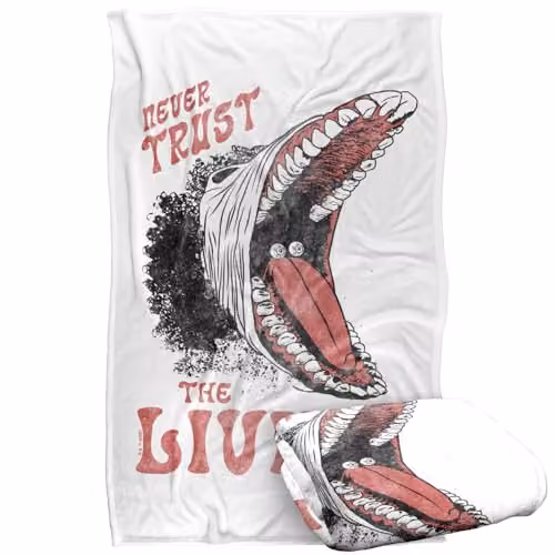Warner Bros. Beetlejuice Never Trust The Living Silky Touch Super Soft Fleece Throw Blanket, Multicolour – 1