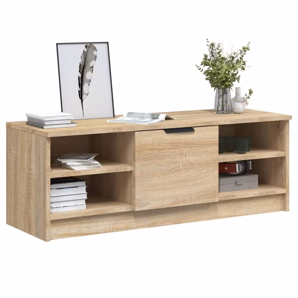 Berkfield Home Sonoma Oak TV Cabinet in Light Tan Beige, W: 102 cm, D: 35.5 cm, H: 36.5 cm – 3