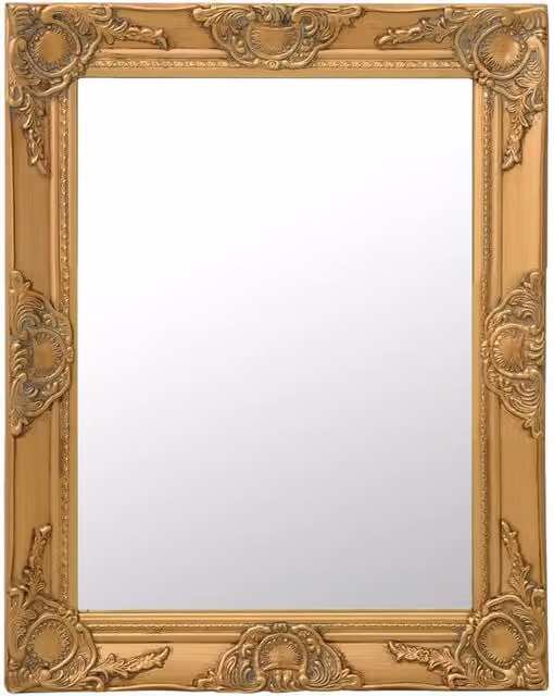Berkfield Home Antique Baroque Style Rectangular Wall Mirror, Gold, W: 50 cm, H: 60 cm – 1