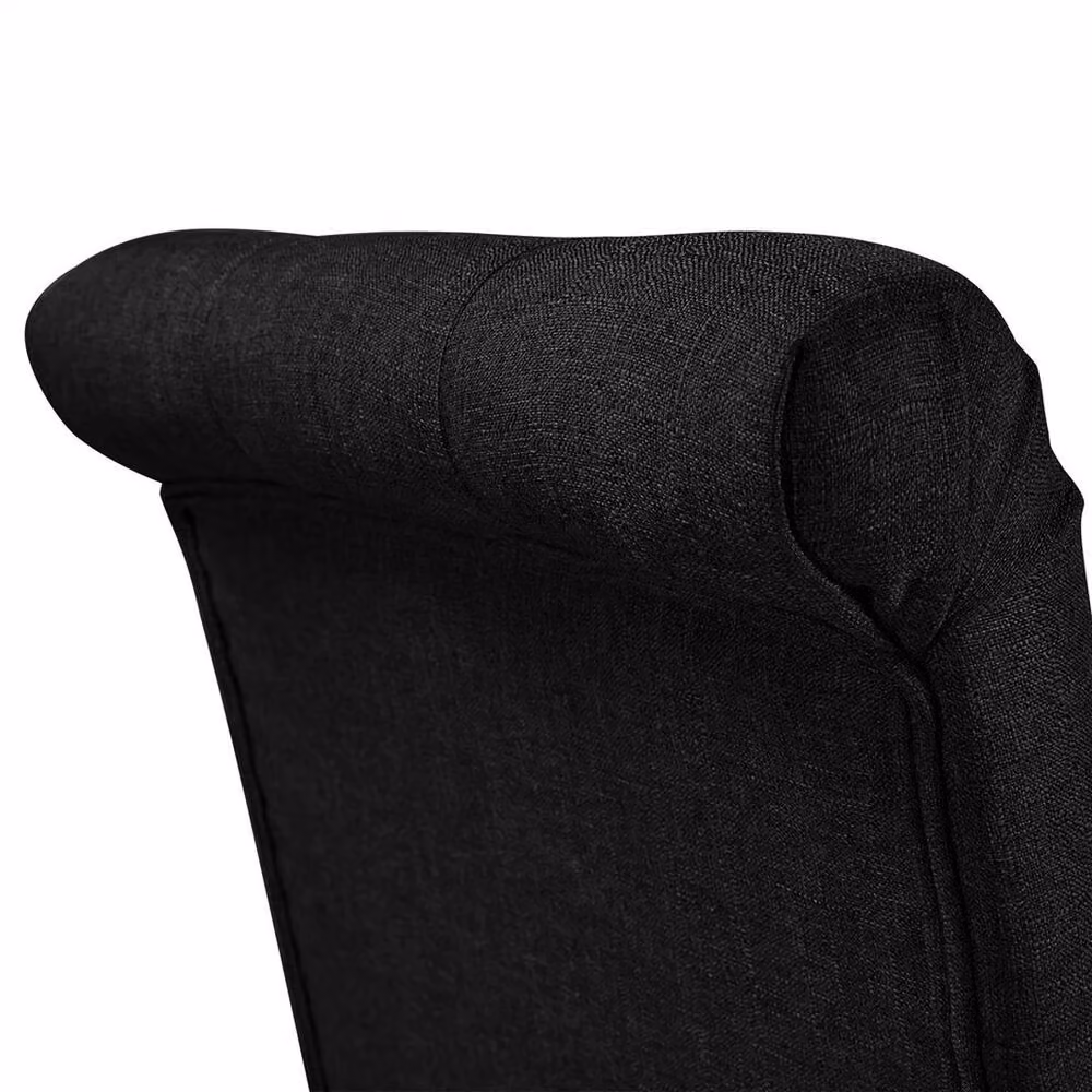 EONLION Set of 2 Black Fabric Upholstered Modern Dining Chairs – 5
