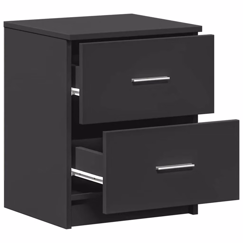 Berkfield Home Set of 2 Bedside Cabinets with 2 Drawers in Black and Grey, W/D/H: 40 x 36 x 50 cm – 4