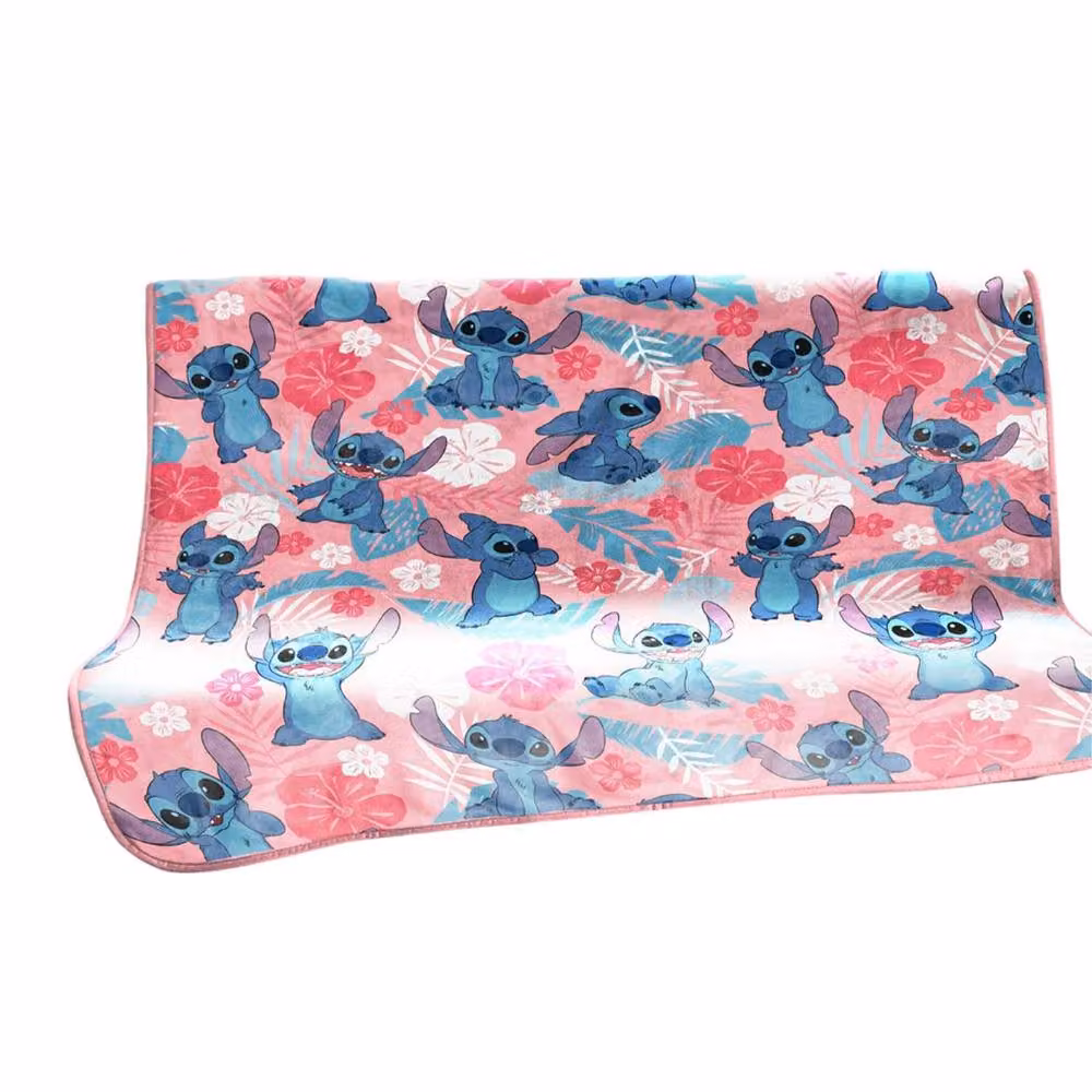 Lilo & Stitch Pink Floral Fleece Baby Blanket – 2