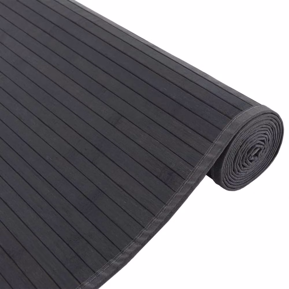 Berkfield Home Rectangular Bamboo and Polypropylene Rug in Black, W: 80 cm, L: 300 cm – 3
