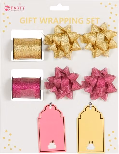 My Party Gold and Red Paper Wrapping Set for Birthdays and Anniversaries