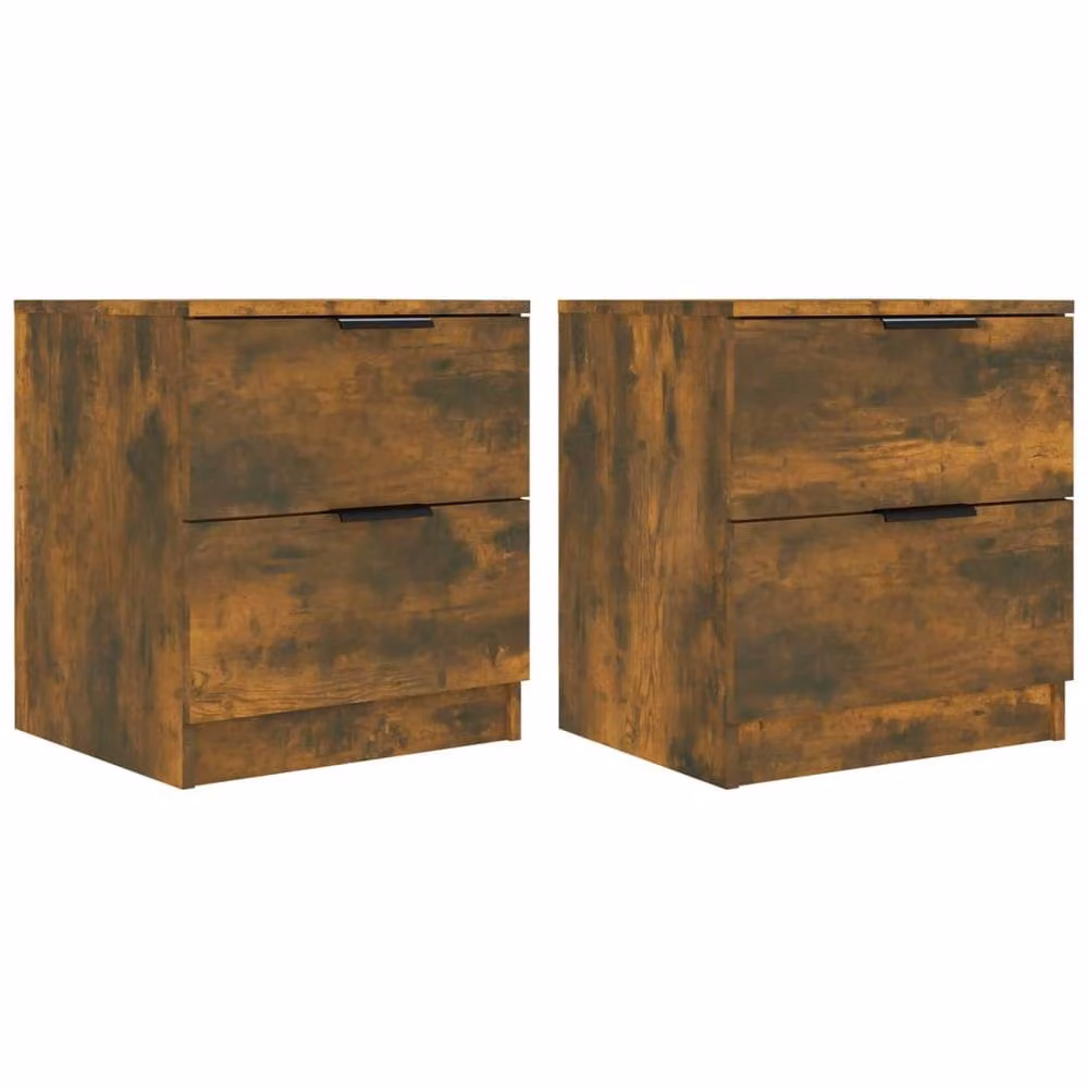 Berkfield Home Elegant Bedside Cabinets, Set of 2, Smoked Oak Brown Engineered Wood – 3