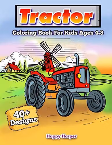 Happy Harper Tractor Coloring Book for Kids with 40+ Multicolour Designs