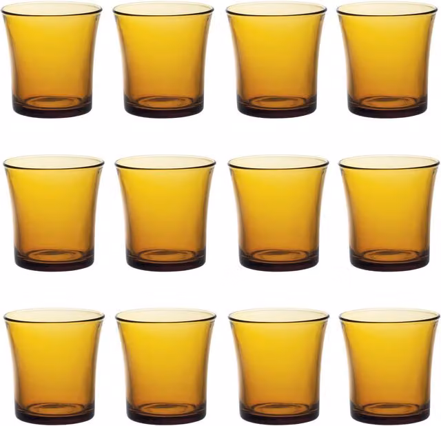 Duralex Lys Amber Tumbler Glasses, 210ml, Pack of 12 – 1