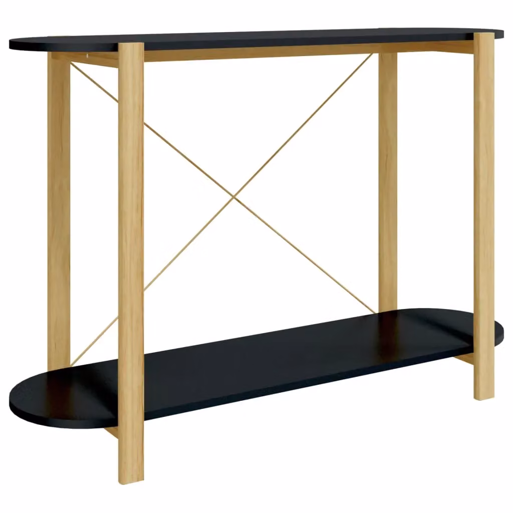 Berkfield Home Black Engineered Wood Console Table, W: 110 cm, D: 38 cm, H: 75 cm – 2