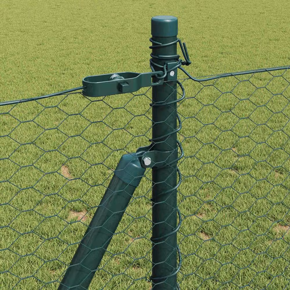 Berkfield Home Green Steel Hexagon Fence, W/H: 0.8 x 25 m – 3