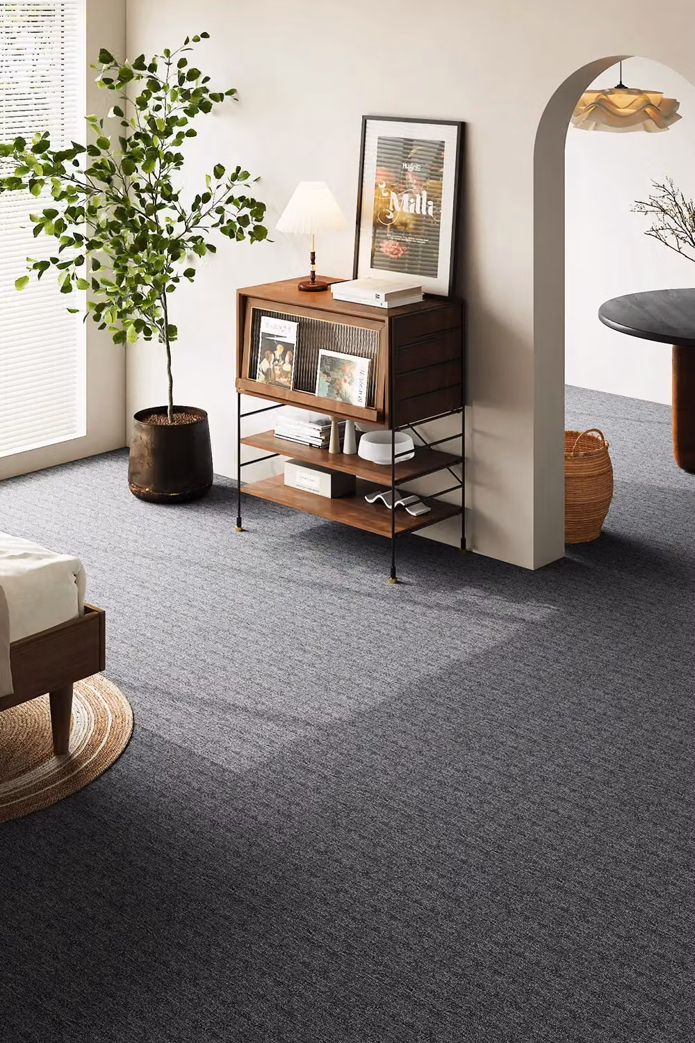 Living and Home 20-Piece Asphalt Backed Polypropylene Carpet Floor Tiles in Grey, W/D: 50 x 50 cm – 2