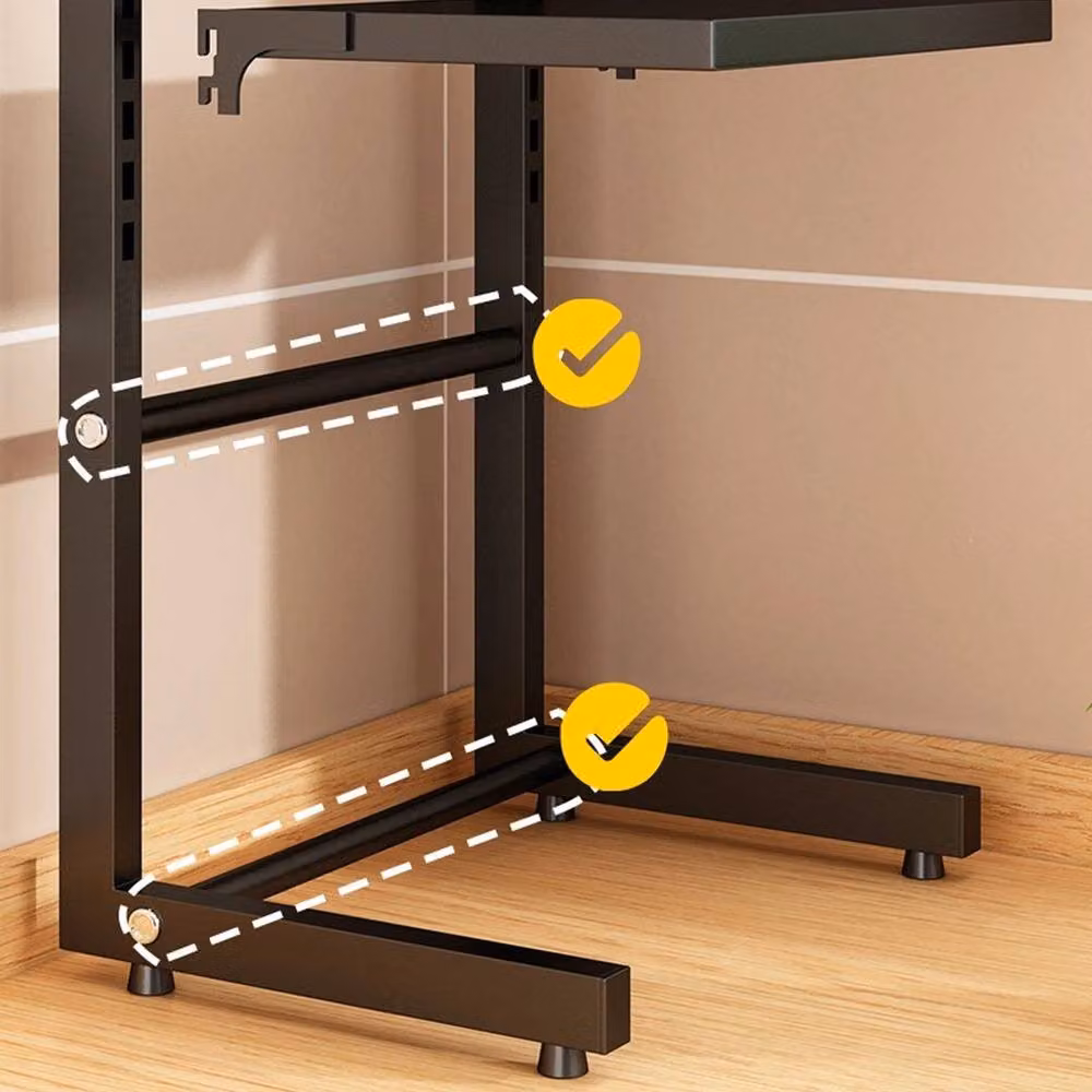 Kelvenix Black Multifunctional Metal Kitchen Storage Rack for Air Fryers with Adjustable Shelves – 5
