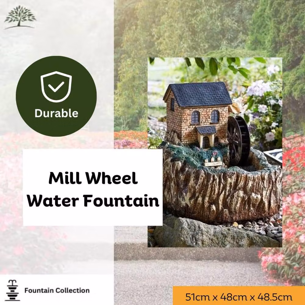 Marco Paul Solar Powered Multicolour Water Mill Tabletop Fountain – 5