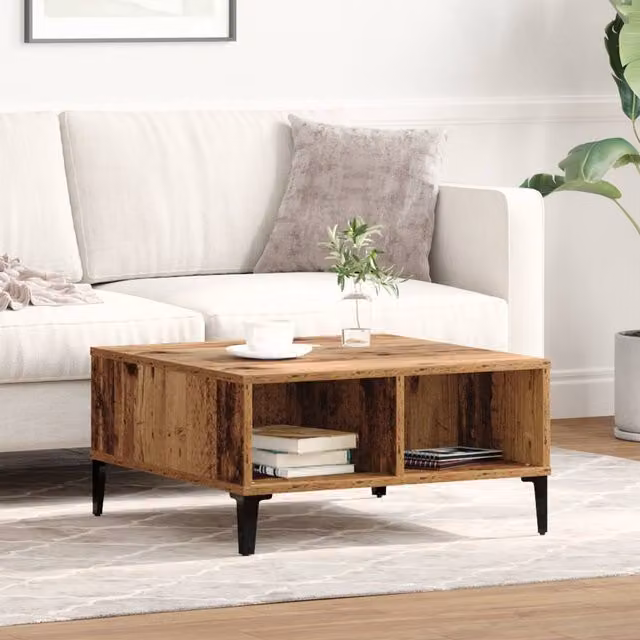 Berkfield Home Rustic Square Coffee Table in Brown, W/D/H: 60 x 60 x 30 cm – 1