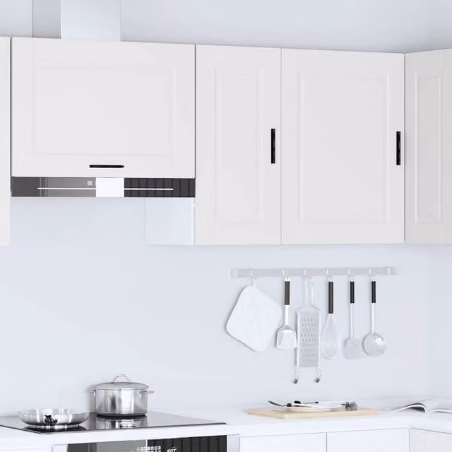 Berkfield Home Porto White Wall Mounted Kitchen Cabinet in Matt MDF, W/D/H: 60 x 31 x 25 cm