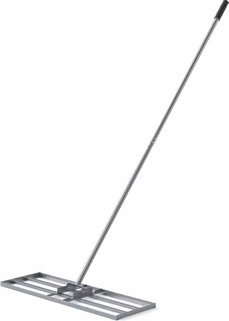 Costway Heavy-Duty Metal Lawn Leveling Rake with Adjustable Handle in Silver