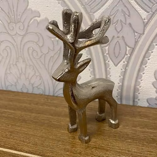 Minster Silver Nickel Plated Reindeer Tabletop Decoration, W: 6 cm, D: 3 cm, H: 10 cm – 2