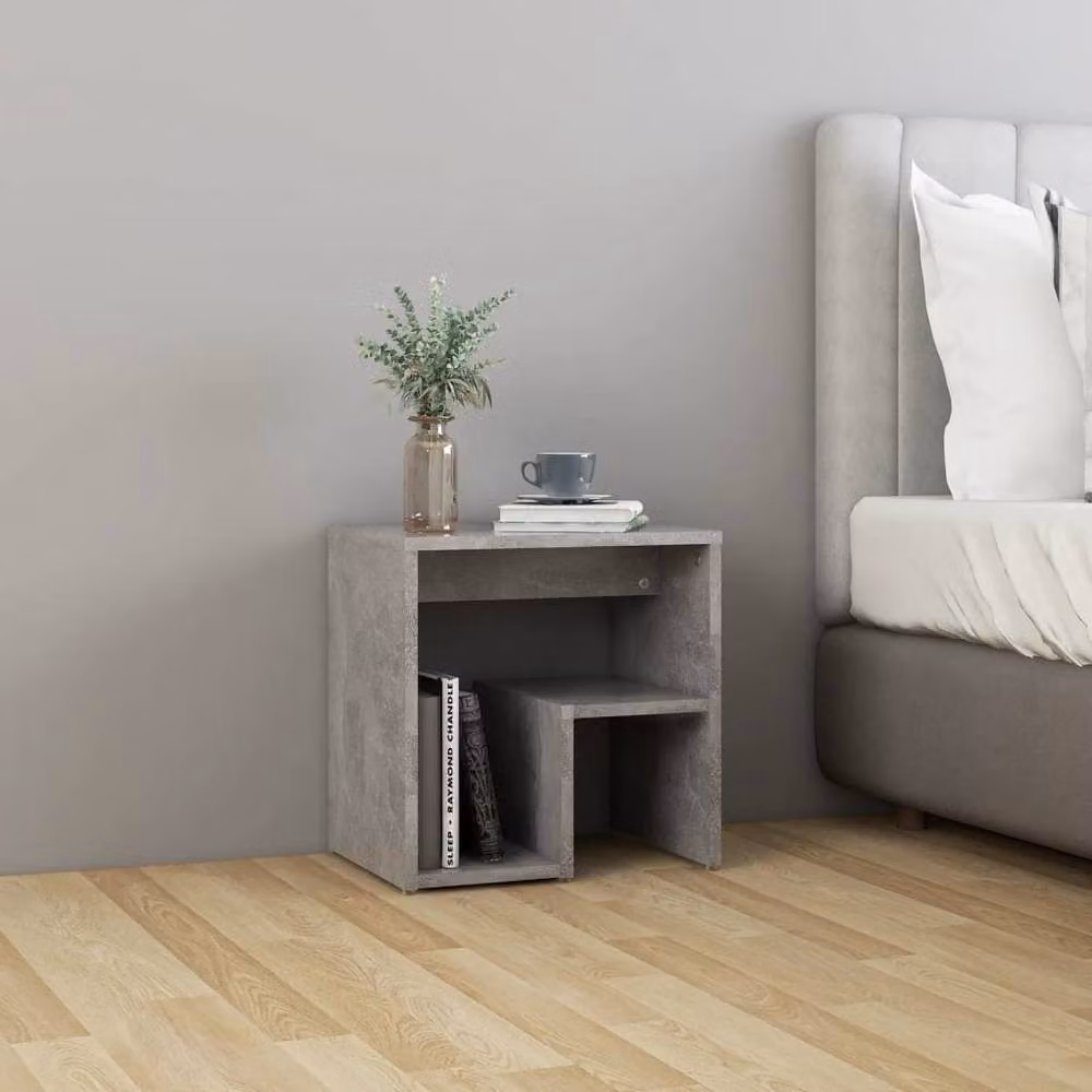 Berkfield Home Set of 2 Bedside Cabinets in Concrete Grey, W/D/H: 40 x 30 x 40 cm – 2