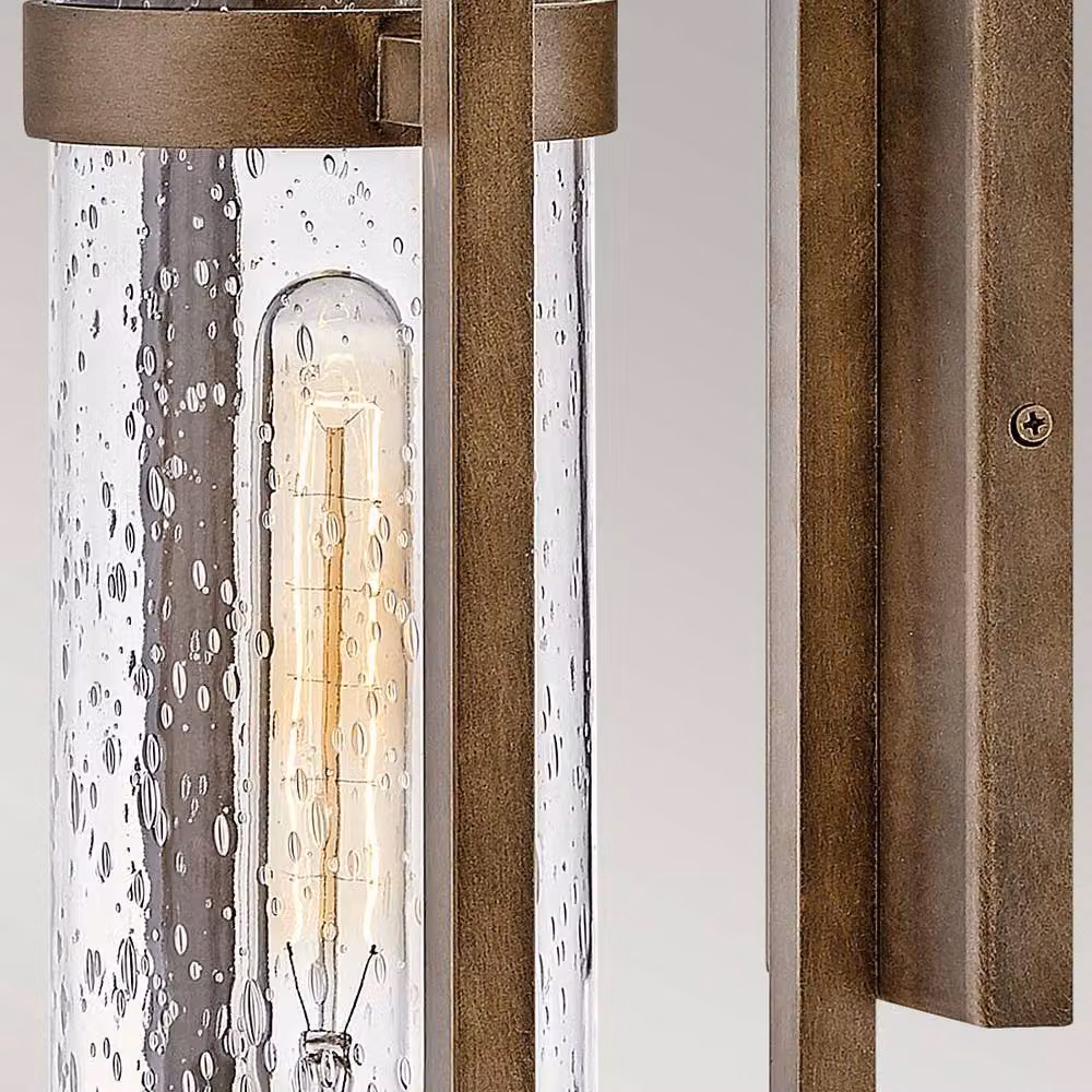 Netlighting Cordillera Single Light Outdoor Wall Light in Burnished Bronze and Brown with Transparent Glass, IP44 – 3
