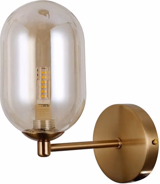 Netlighting Perano Antique Bronze Wall Lamp in Brown with Glass Dome