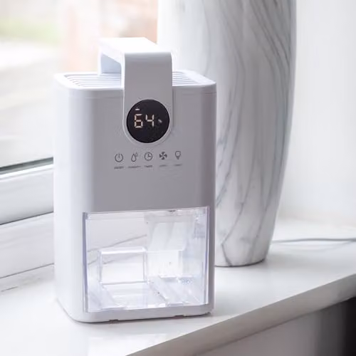 TCP Mini Dehumidifier in White with Timer and LED Lights – 2