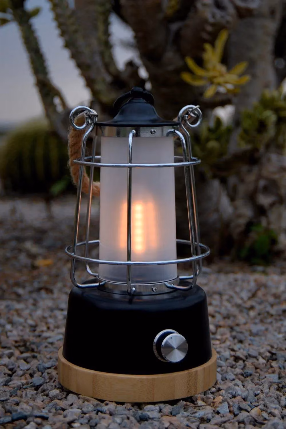 Harper Living Retro Rechargeable LED Camping Lantern, Dimmable and Water Resistant, Black – 6