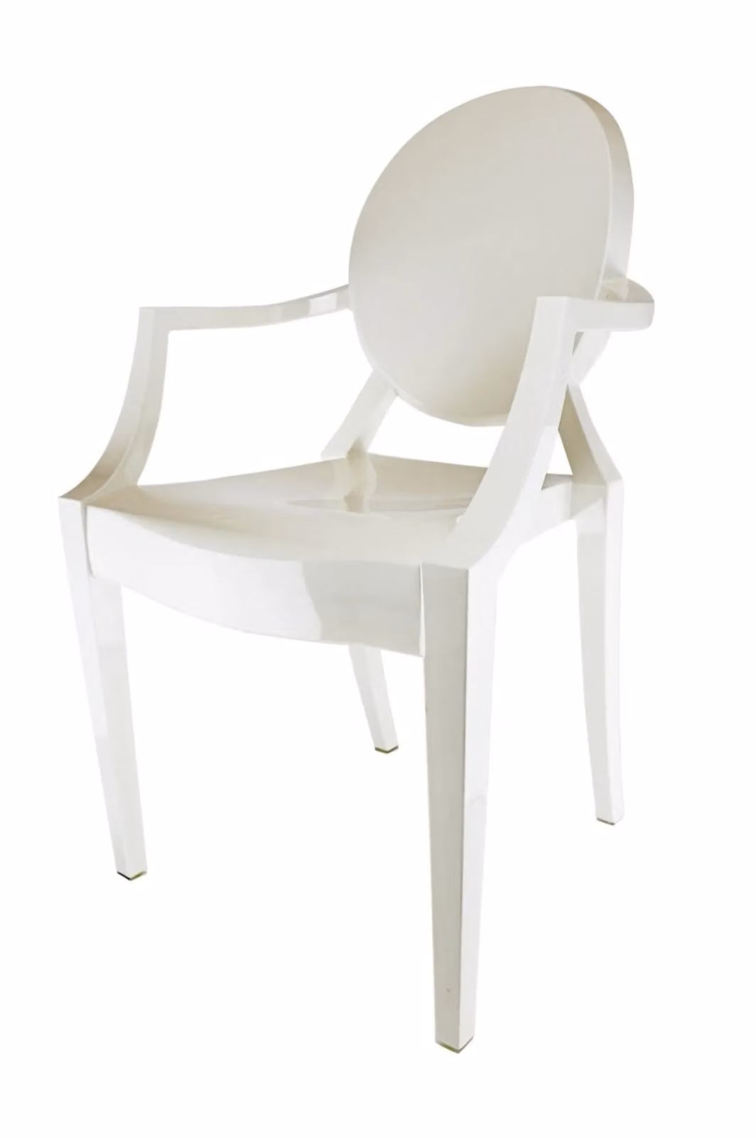 Fusion Living Ghost Style Plastic Louis Armchair in Ivory – 2