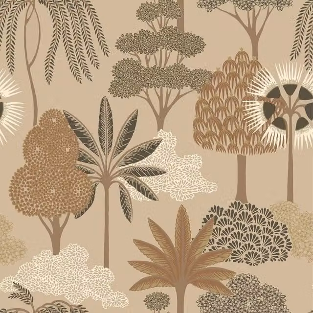 Belgravia Akiko Floral Botanical Wallpaper in Beige